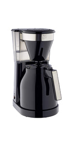 Melitta Filter Coffee Machine with Insulated Jug, Easy Therm II Model, 1023-06, Black, 6762891