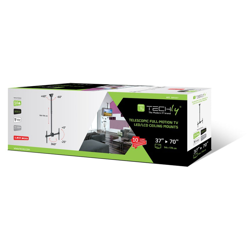 Techly Teleskop 37-70" Telescopic Ceiling Long Support LED TV LCD
