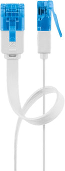 Patch kabel, UTP CAT6, flad hvid, 20 m