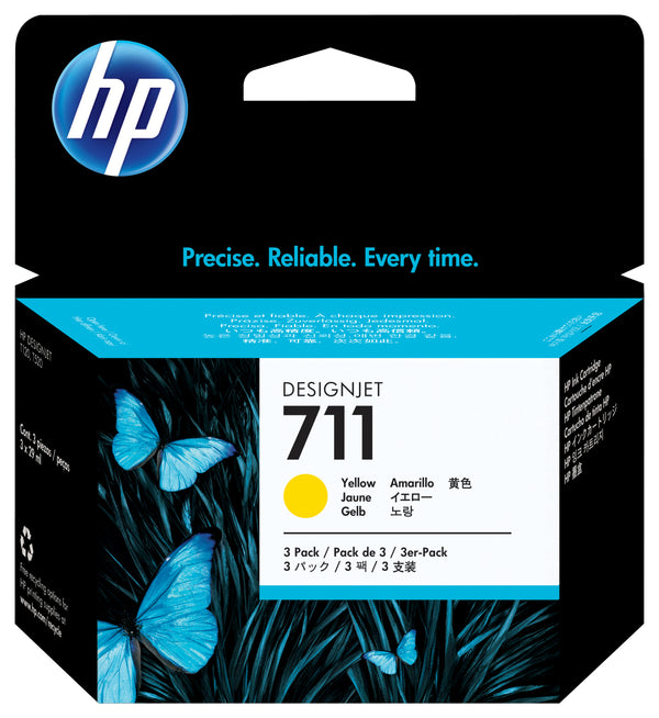 HP 711 DesignJet-blÃ¦kpatroner med 29 ml, 3 stk., gul