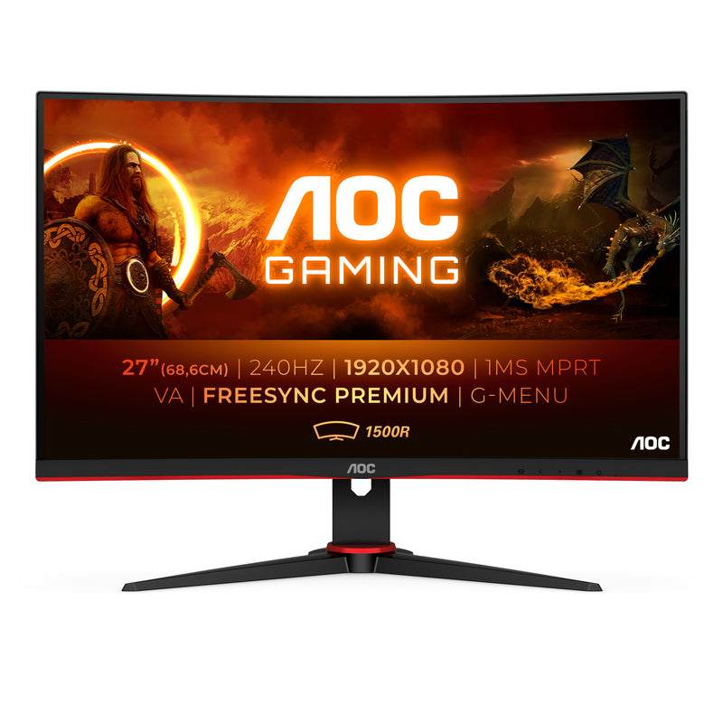 AOC Gaming C27G2ZE/BK - LED-skærm - gaming - kurvet - 27  - 1920 x 1080 Full HD (1080p) @ 240 Hz...