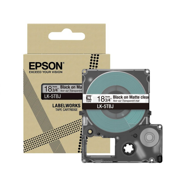 Epson Matte Clear/Black 18mm LK-5TBJ (7 cm, Transparent)