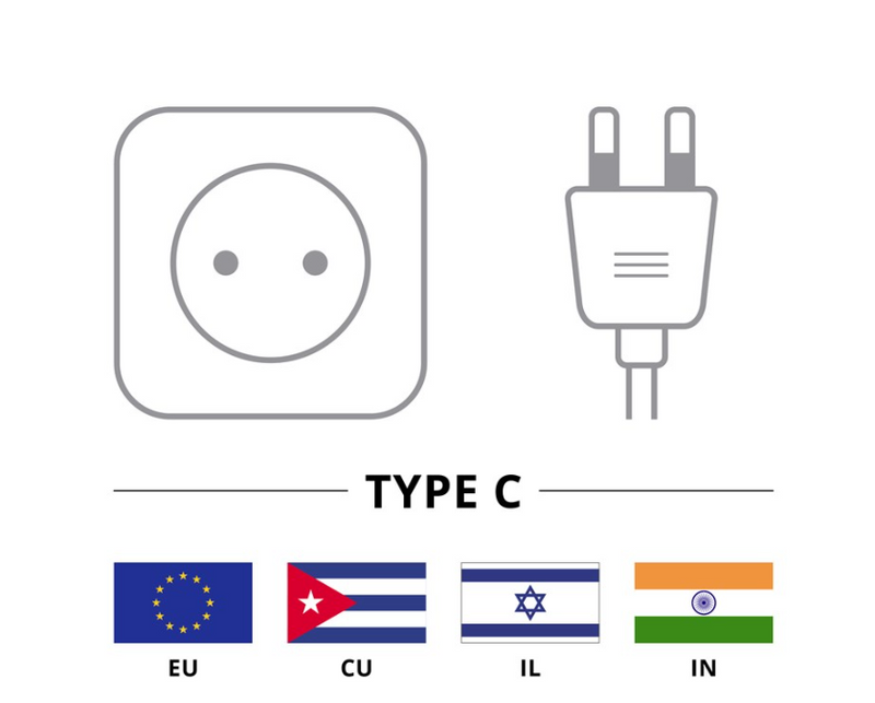 Connection Cable Euro Plug Angled at Both Ends, 0.75 m, White