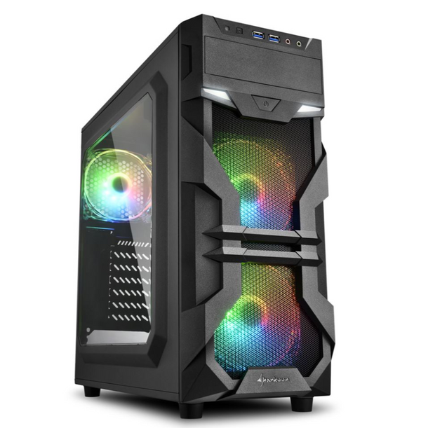Sharkoon VG7-W RGB Black Mid Tower Case (M-ITX/M-ATX/ATX) ,4044951026869