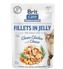 Brit Care Fillets in Jelly Chicken and Cheese - Wet Cat Food - 85 g (Senior, 85Â g)