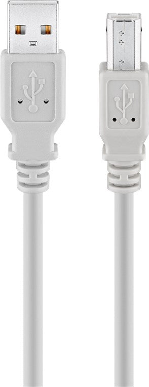 USB2 forb. kabel, A-han/B-han, grå, 1,8 m