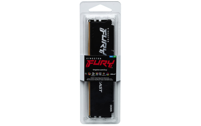 Kingston FURY Beast DDR5 16GB 6000MT/s DDR5 CL36 DIMM Desktop Gaming Single Module - KF560C36BBE-16