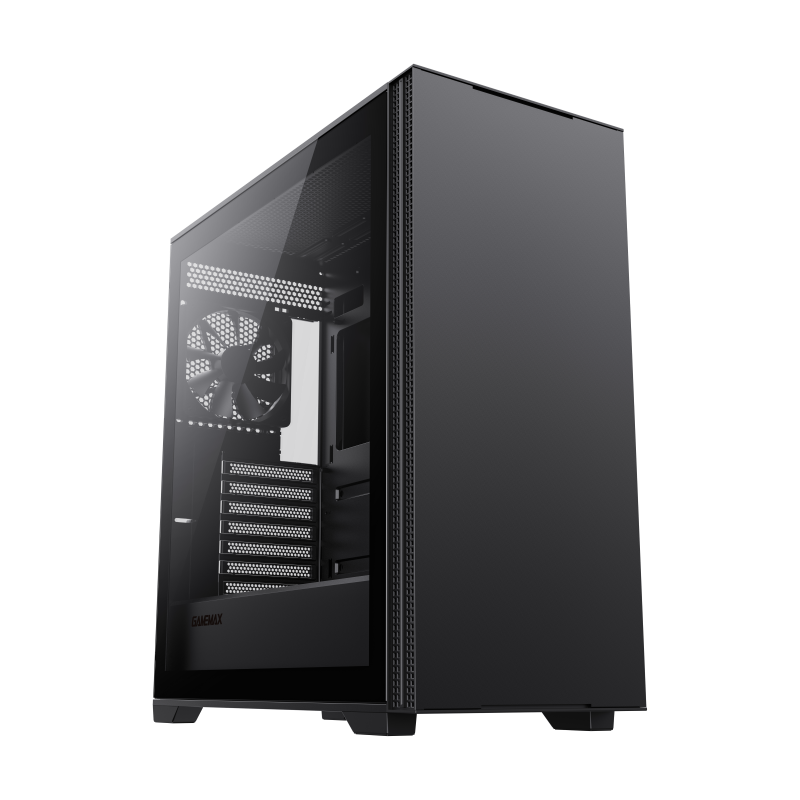 Gamemax Quest kabinet,ATX Sort Glas