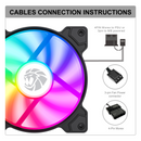 Gamemax kabinetblÃ¦ser 120mm FRGB 3 pin Molex