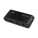 LogiLink 4-Port USB 2.0 Hub with Power Supply - Black