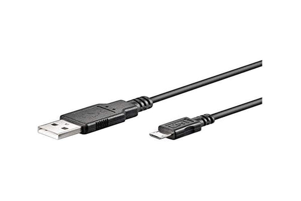 USB2 kabel, A han/Micro B han, sort, 3 m