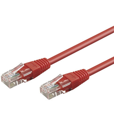 Patch kabel, UTP CAT5E, rød, 3 m