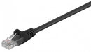 Patch kabel, UTP CAT5E, sort, 0,25 m