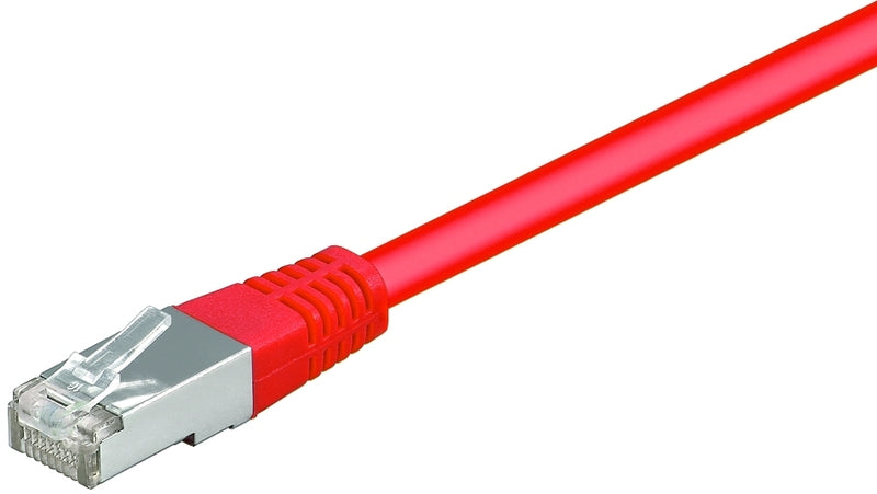 Patch kabel, F/UTP CAT5E, 0,5 m rød