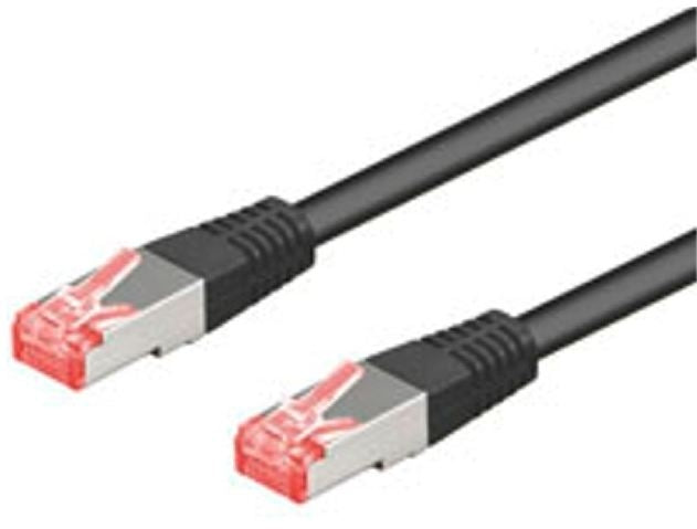 Patch kabel, S/FTP CAT6, 0,25 m, Sort