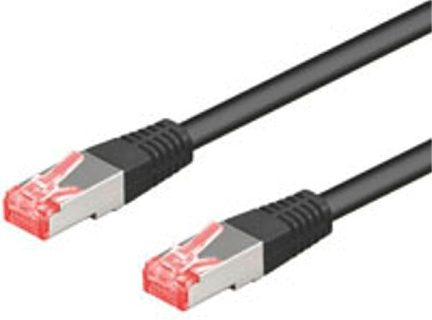 Patch kabel, S/FTP CAT6, 0,5 m, Sort