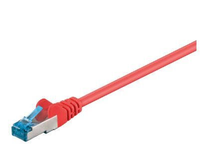 Patch kabel, S/FTP CAT6A, 0,25 m, rød