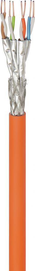 goobay 91888 CAT 7A Network Cable, S/FTP PiMF, Orange, 100m Length