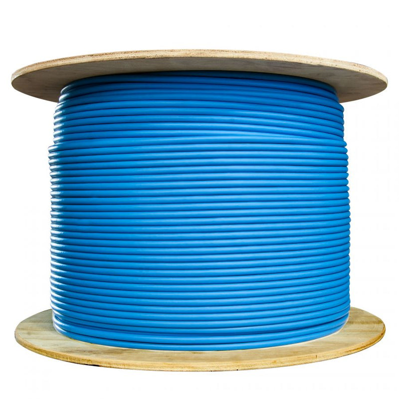 Patch kabel (blød), F/UTP CAT5E, 100 m blå på spole, CCA