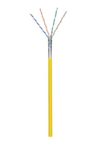 Patch kabel (blød), F/UTP CAT5E, 100 m gul på spole, CCA