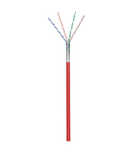 Patch kabel (blød), F/UTP CAT5E, 100 m rød på spole, CCA