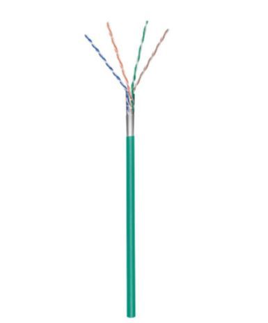 Patch kabel (blød), F/UTP CAT5E, 100 m grøn på spole, CCA