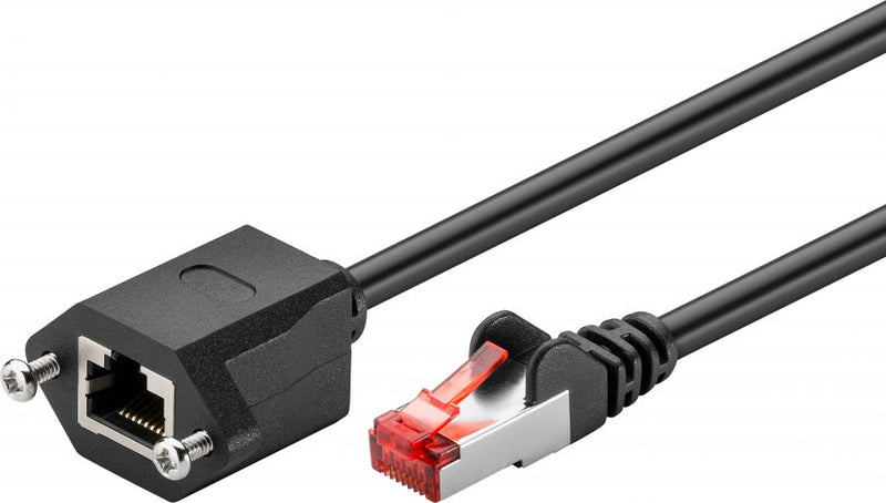 CAT 6 extension cable, F/UTP, black, 0,5m