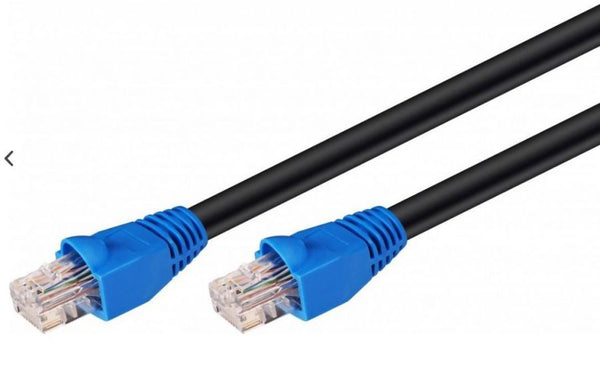 Patch kabel, UTP CAT6, sort, UDENDØRS 10 meter