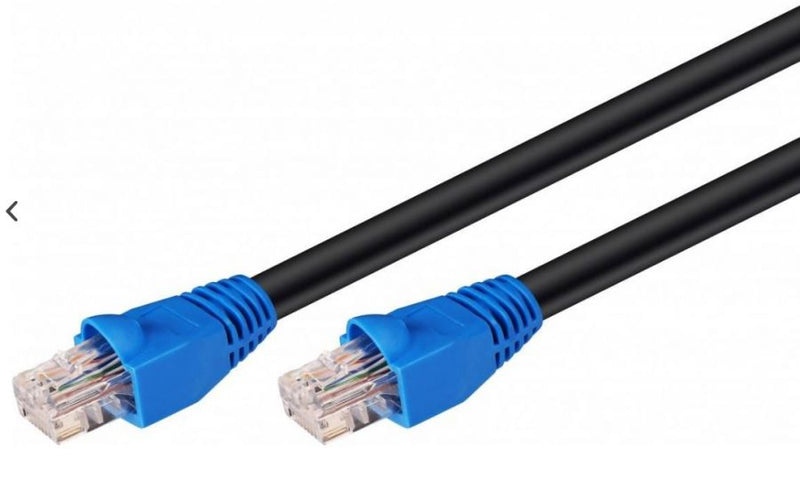 Patch kabel, UTP CAT6, sort, UDENDØRS 20 meter