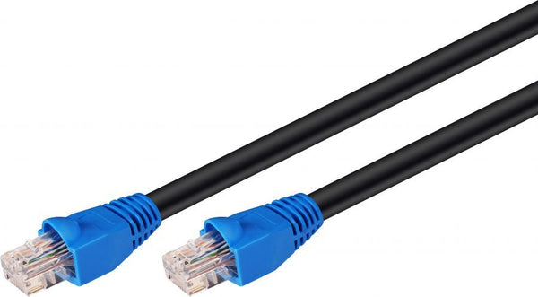 Patch kabel, UTP CAT6, sort, UDENDØRS 30 meter