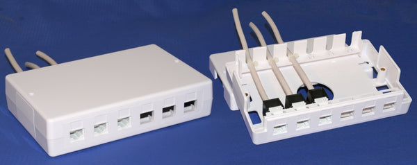 Montageboks/mini krydsfelt f. 6/12 Modular Jack Keystone
