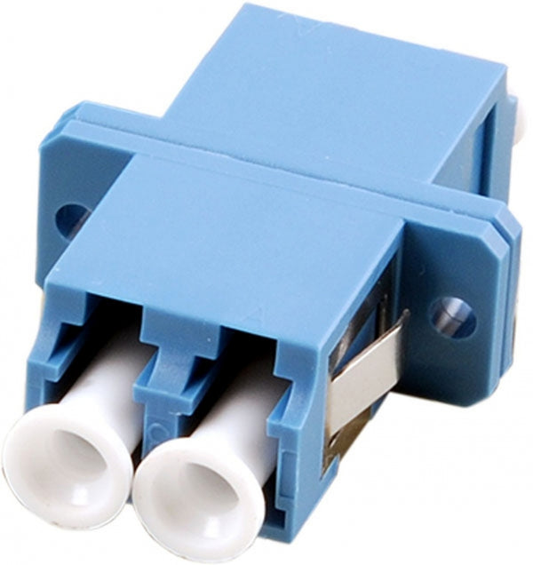 Singlemode LC/LC duplex adapter m. keramisk sleeve, blå