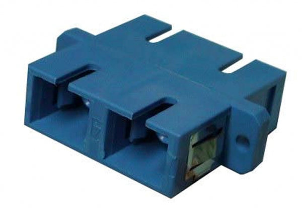 Singlemode SC/SC duplex adapter m. keramisk sleeve, blå