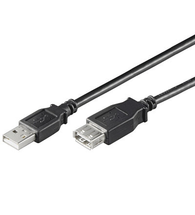 USB2 forl. kabel, A-han/A-hun, SORT, 1,8 m