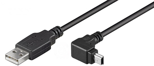USB2 Vinkel kabel, A-han/USB mini 5 pol han, 1.8 m