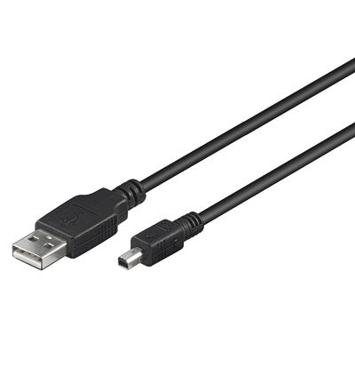 USB2 kabel, A han/4 pol mini B, 1 m