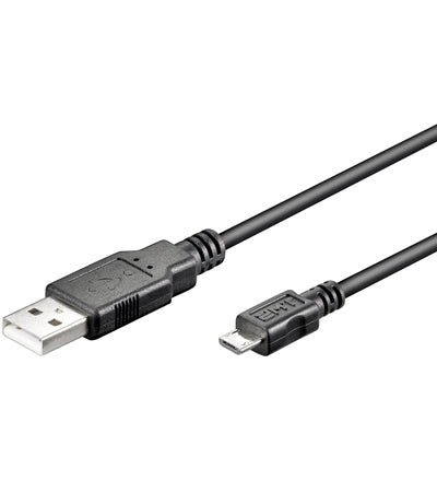 USB2 kabel, A han/Micro B han, sort, 0,6 m