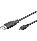 USB2 kabel, A han/Micro B han, sort, 1,8 m