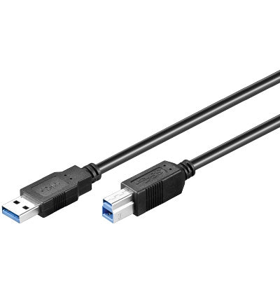 USB3 kabel A han/B-han, sort, 1,8 m