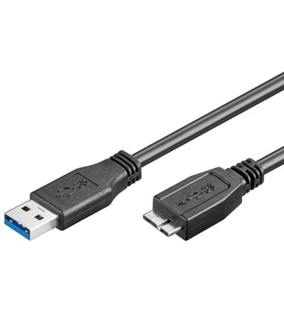 USB3 kabel A han/micro B-han, sort, 1,8 m