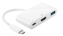 Goobay USB-C Multiport-adaptor HDMI, PD, white - erweitert ein USB-C Gerät for ein HDMI- and ein...