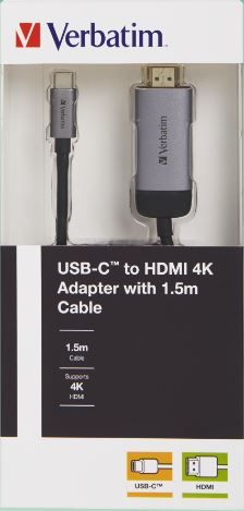 USB-C til HDMI 1.5m, 4k 60 Hz Verbatim