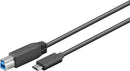 Goobay 67986 USB-C 3.0 Cable, USB-C to B, Black, 1m Length
