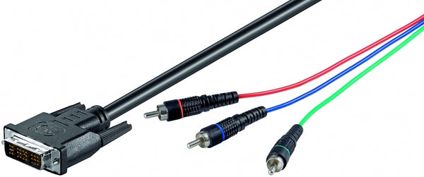DVI til RGB kabel, 12+5 han/3 x phono, 2 m