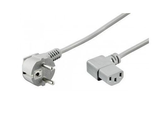 Powerkabel Schuko/vinklet IEC hun, 2 m, grå