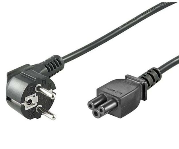 Powerkabel, Schuko/Mikey Mouse, 1 m, sort