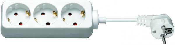 POWER 3-STIKDÅSE, SCHUKO STIK, 1,5 M KABEL, HVID