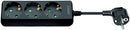 Power 3-stikdåse, Schuko stik, 1,5 m sort