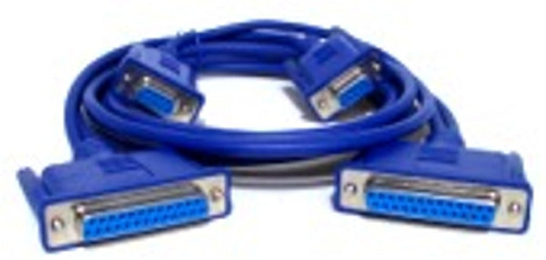 Data link kabel, 2x25 pol hun/2x9 pol hun, blå, 3 m