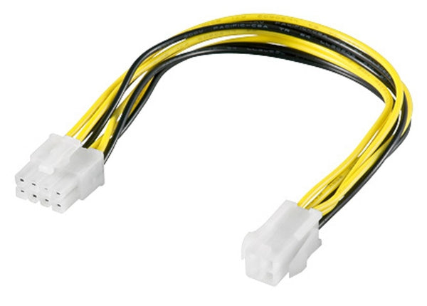Strøm kabel til P4, 4 pol P4 han/8 pol P4 hun